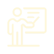 Icon of person giving a presentation.